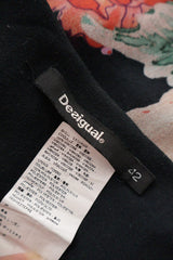 Rochie Desigual negru cu imprimeu floral multicolor mărime XL etichetă mărime și compoziție second-hand premium