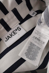 Camasa JAKE*S alb cu dungi bleumarin mărime M etichetă mărime și compoziție second-hand premium