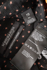 Camasa Scotch&Soda negru cu imprimeu roz piersică mărime XL etichetă mărime și compoziție second-hand premium