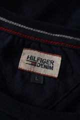 Tricou Tommy Hilfiger Denim bleumarin mărime L etichetă mărime și compoziție second-hand premium
