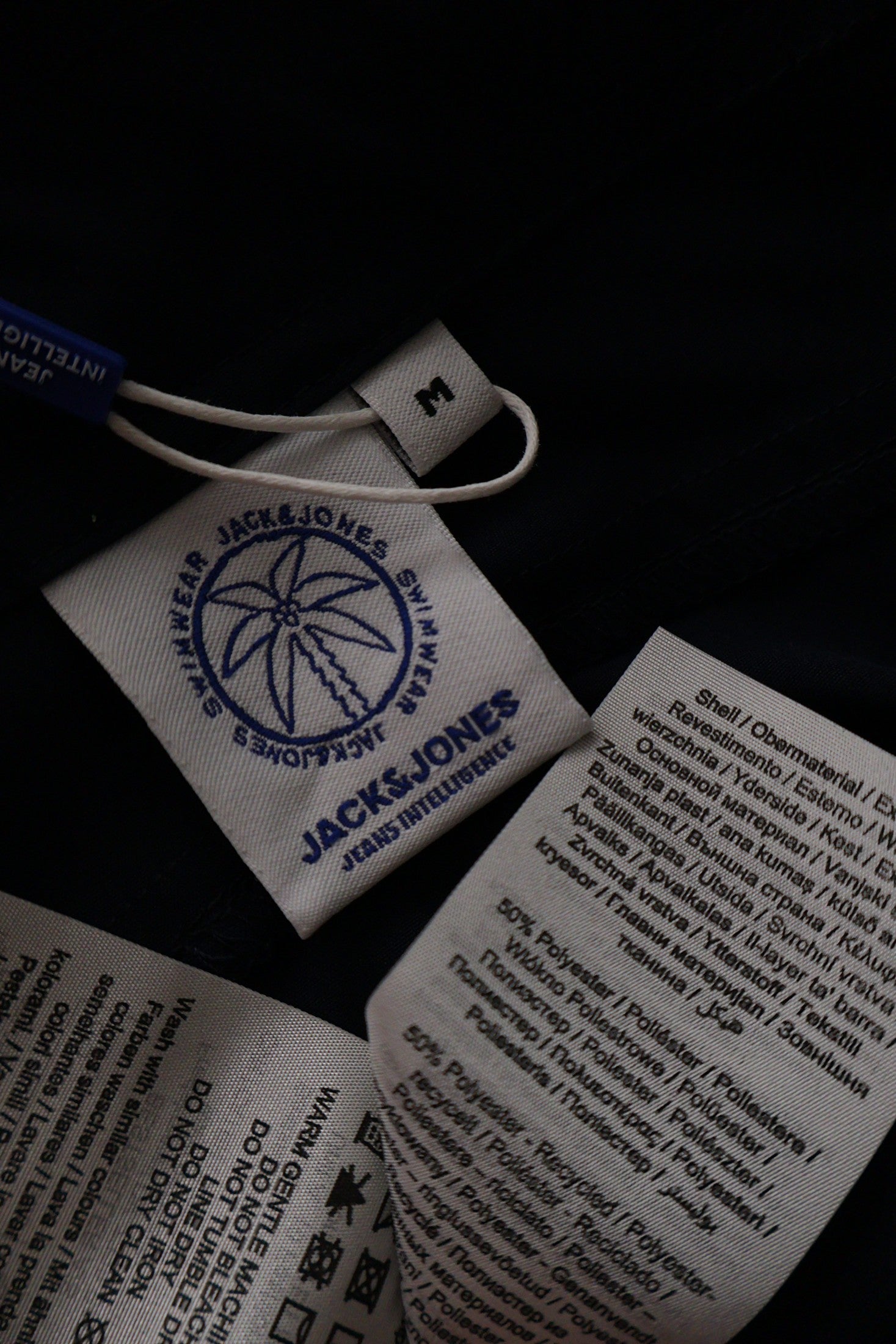 Pantaloni scurti JACK&JONES bleumarin mărime M etichetă mărime și compoziție second-hand premium