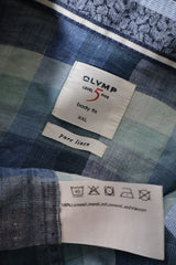 Camasa OLYMP albastru, bleu, verde, alb mărime XXL etichetă mărime și compoziție second-hand premium