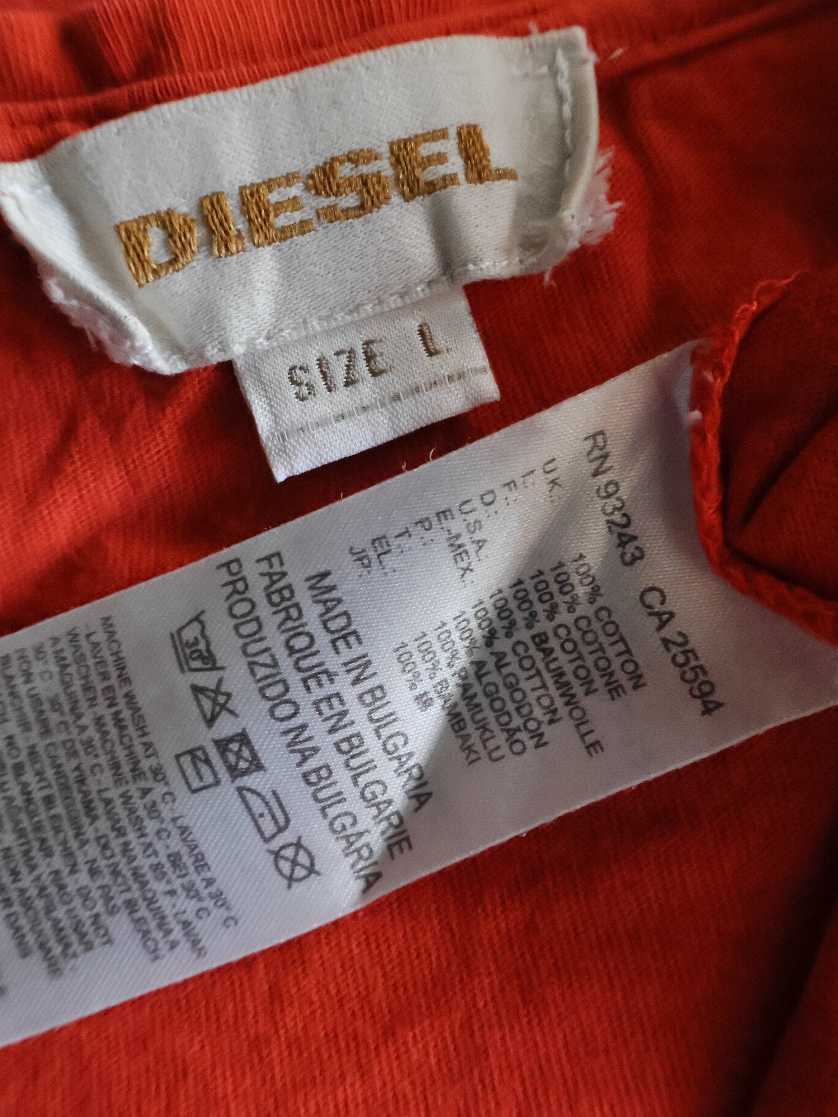Eticheta marime si compozitie - Tricou Diesel - L - Femei