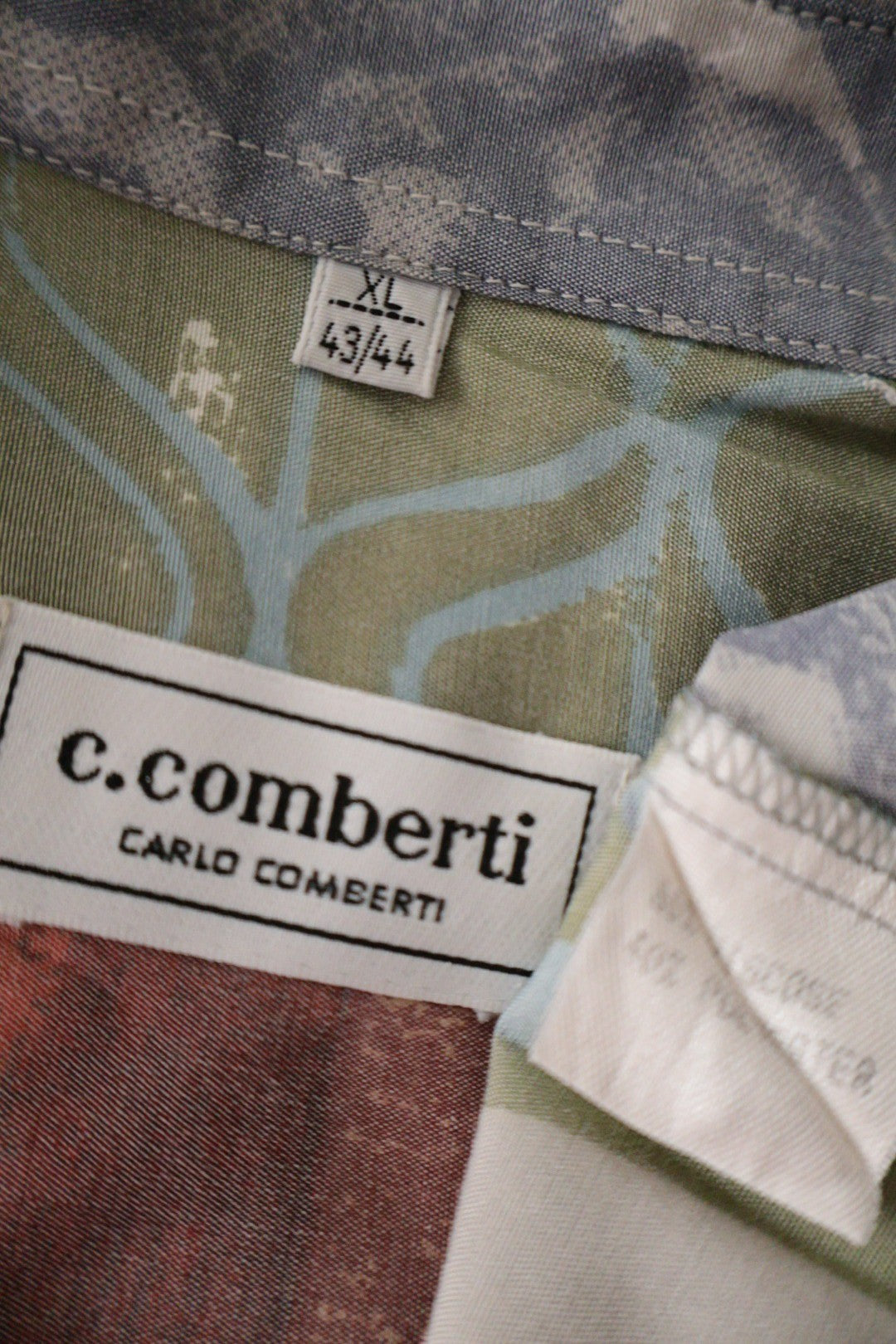 Camasa c.comberti multicolor mărime XL etichetă mărime și compoziție second-hand premium