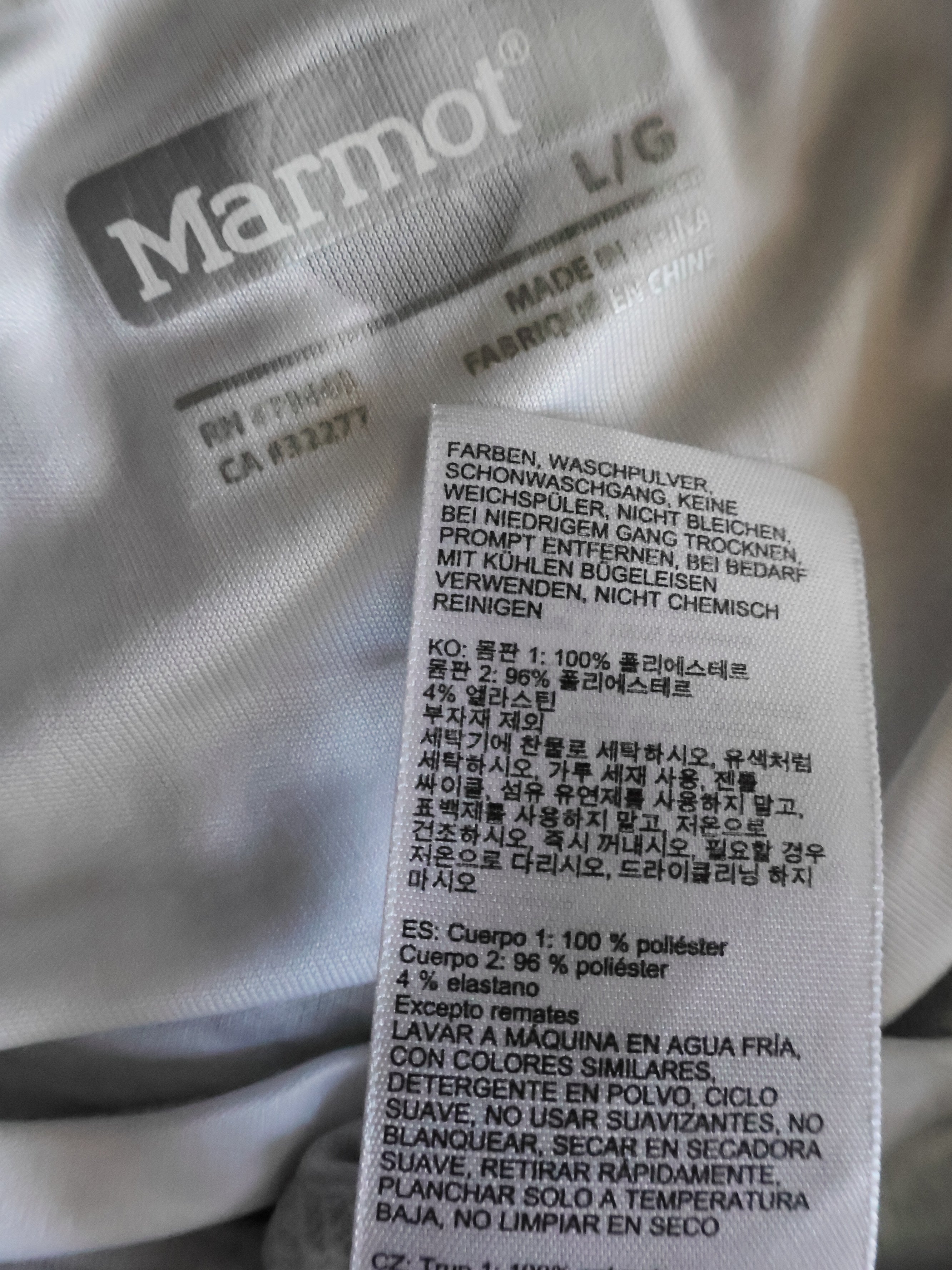 Eticheta marime si compozitie - Tricou Marmot - L - Femei