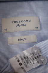 Camasa PROFUOMO alb mărime L etichetă mărime și compoziție second-hand premium