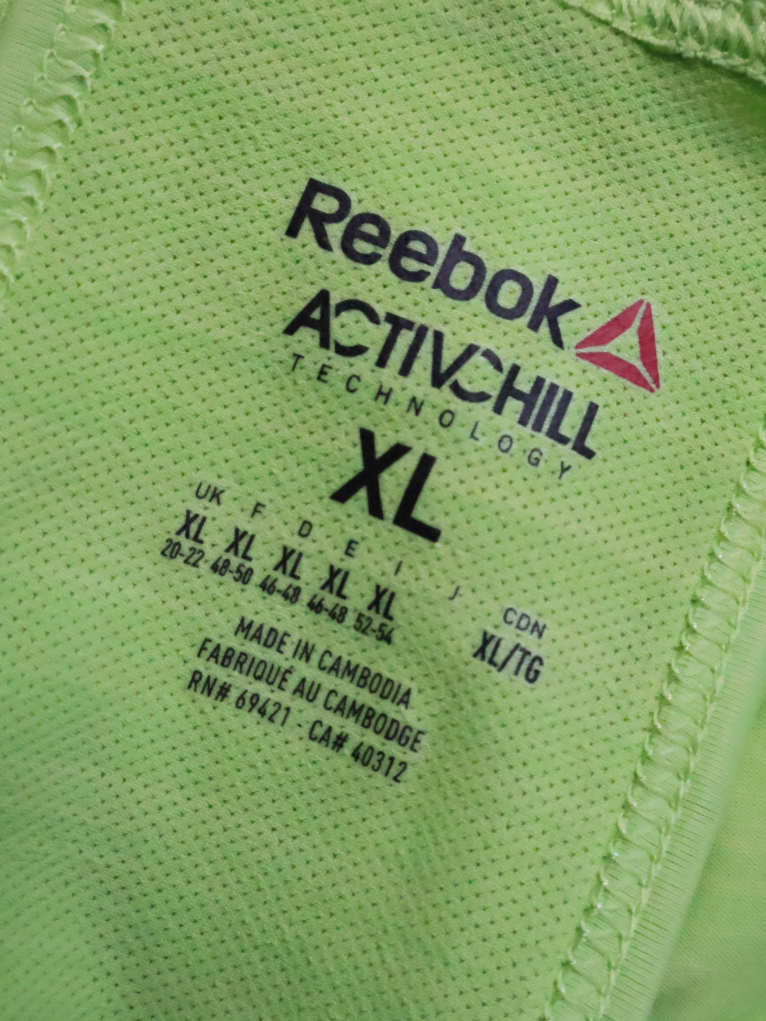 Eticheta marime si compozitie - Tricou Reebok - XL - Femei