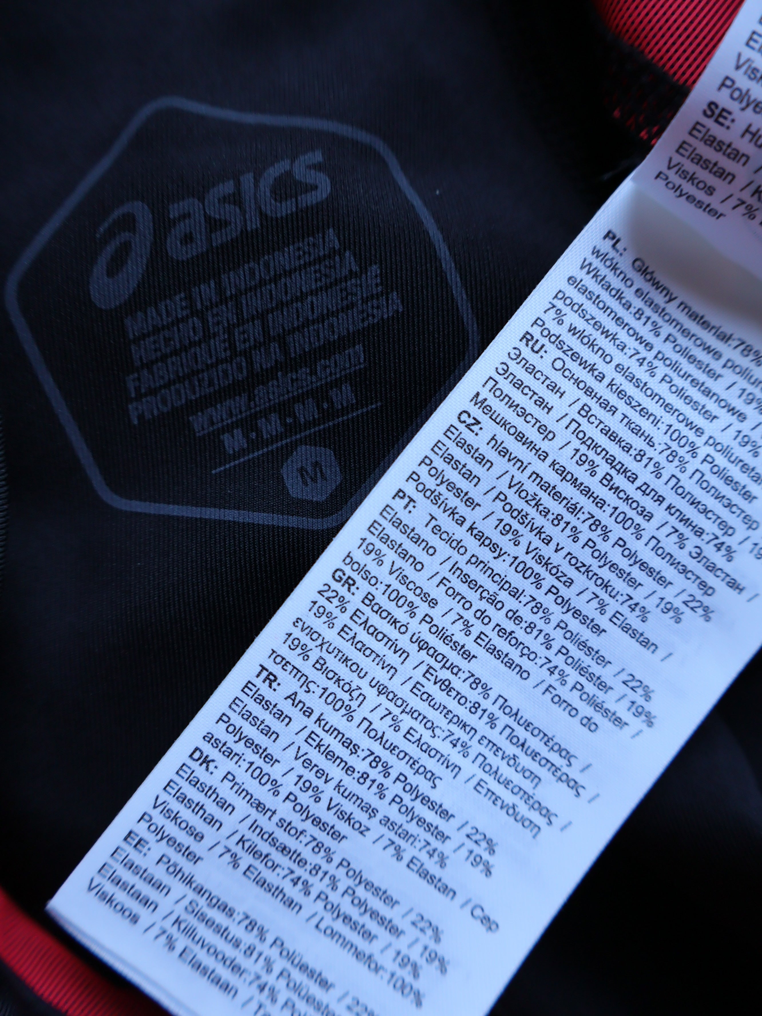 Eticheta marime si compozitie - Colanti ASICS - M - Femei