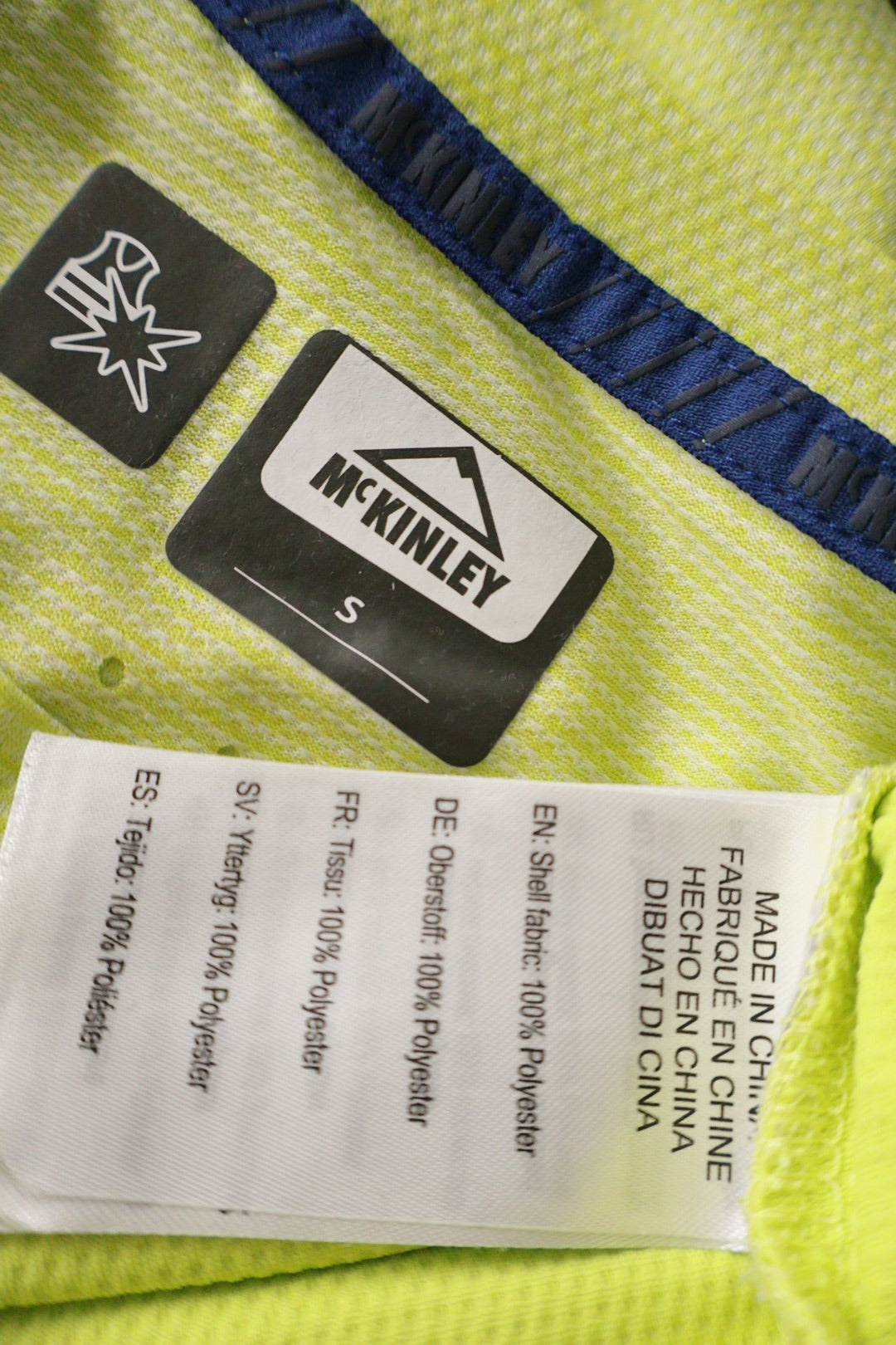Tricou McKINLEY galben fluorescent mărime S etichetă mărime și compoziție second-hand premium