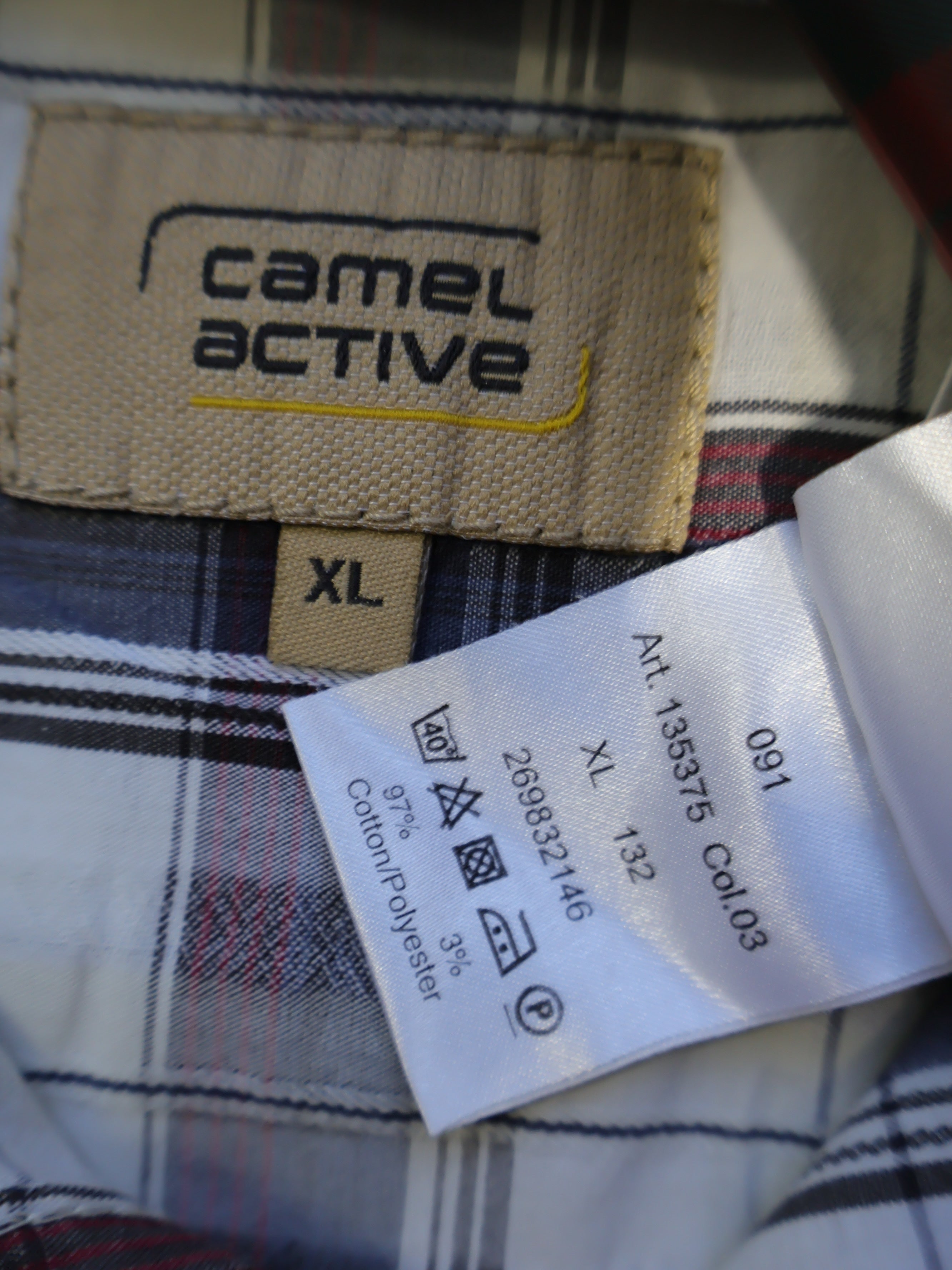 Eticheta marime si compozitie - Camasa Camel - XL - Barbati
