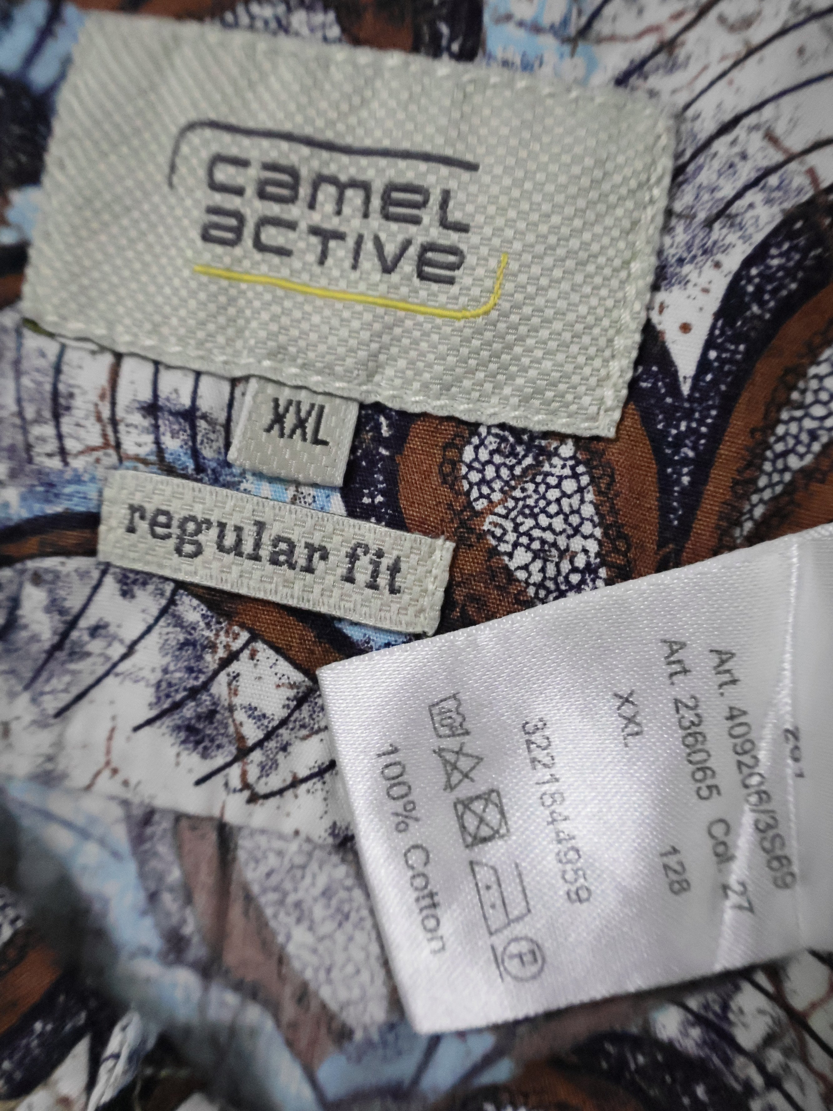 Eticheta marime si compozitie - Camasa Camel - XXL - Barbati