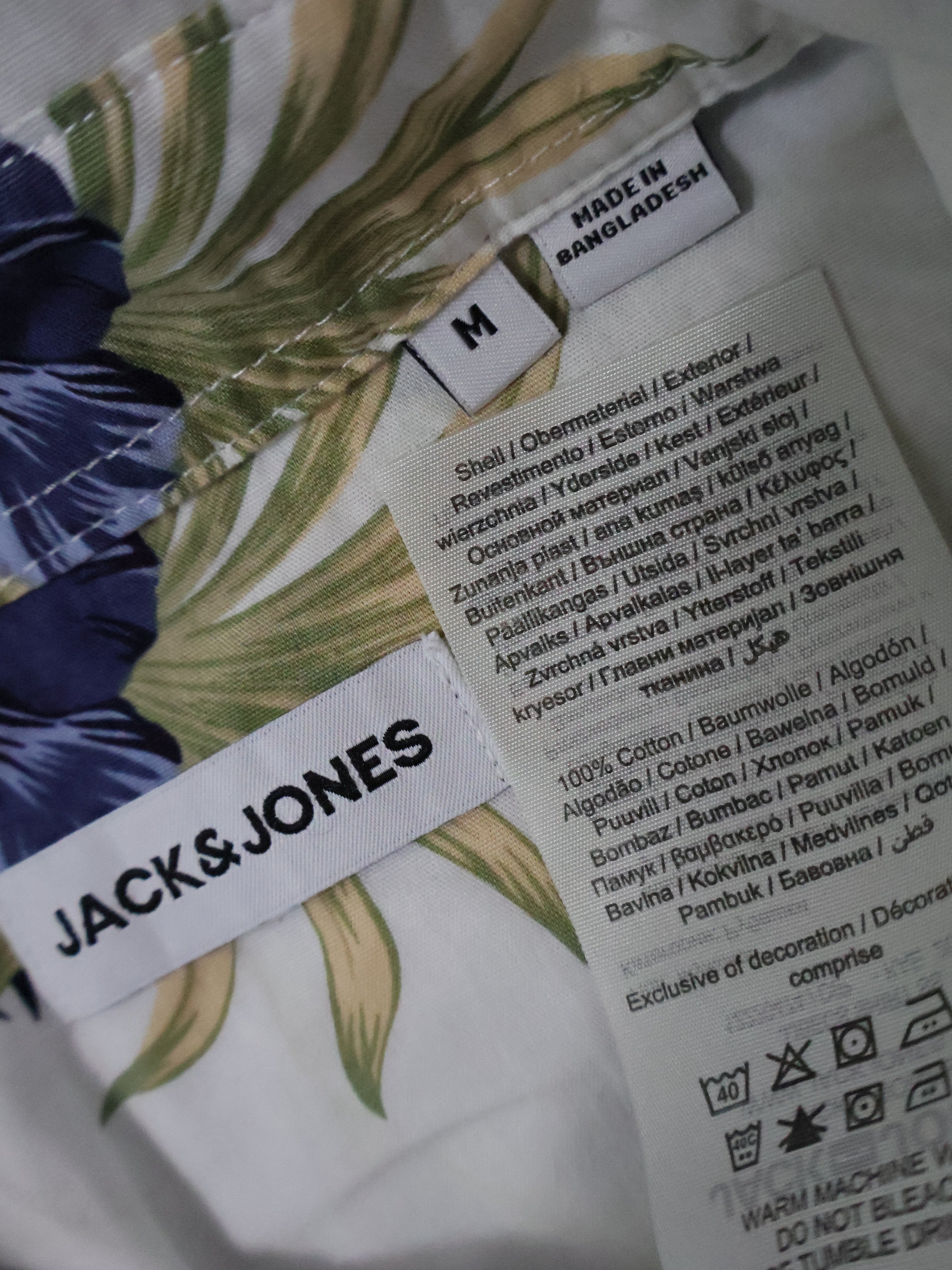 Eticheta marime si compozitie - Camasa JACK&JONES - M - Barbati
