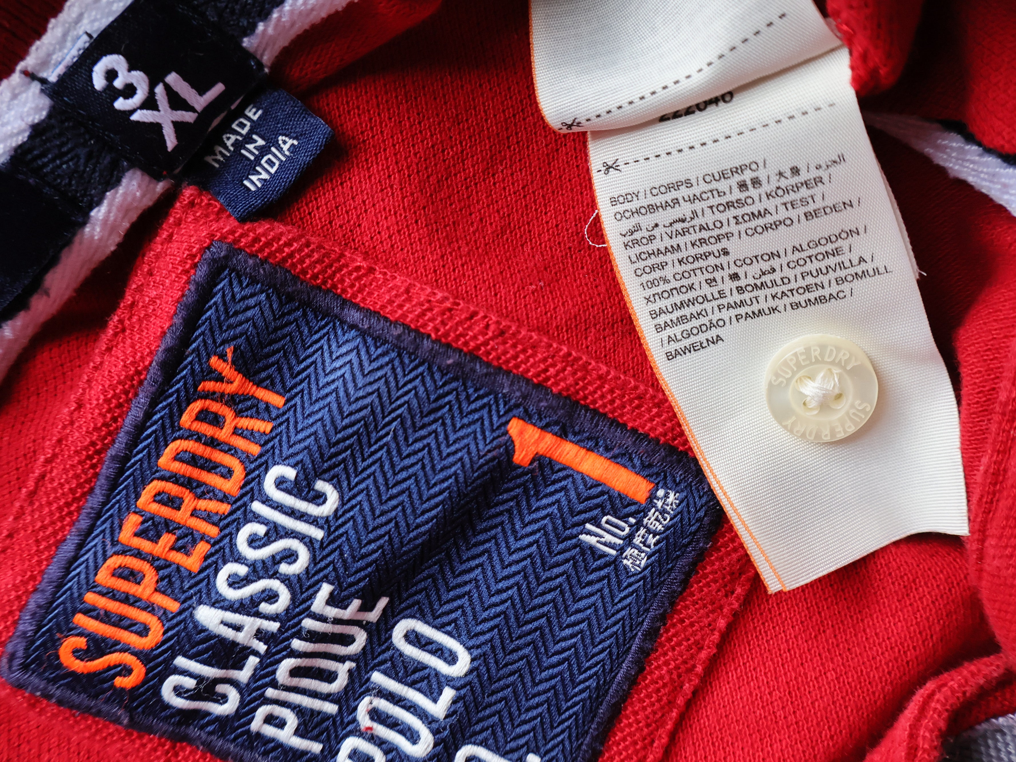 Eticheta marime si compozitie - Tricou Superdry - L - Barbati