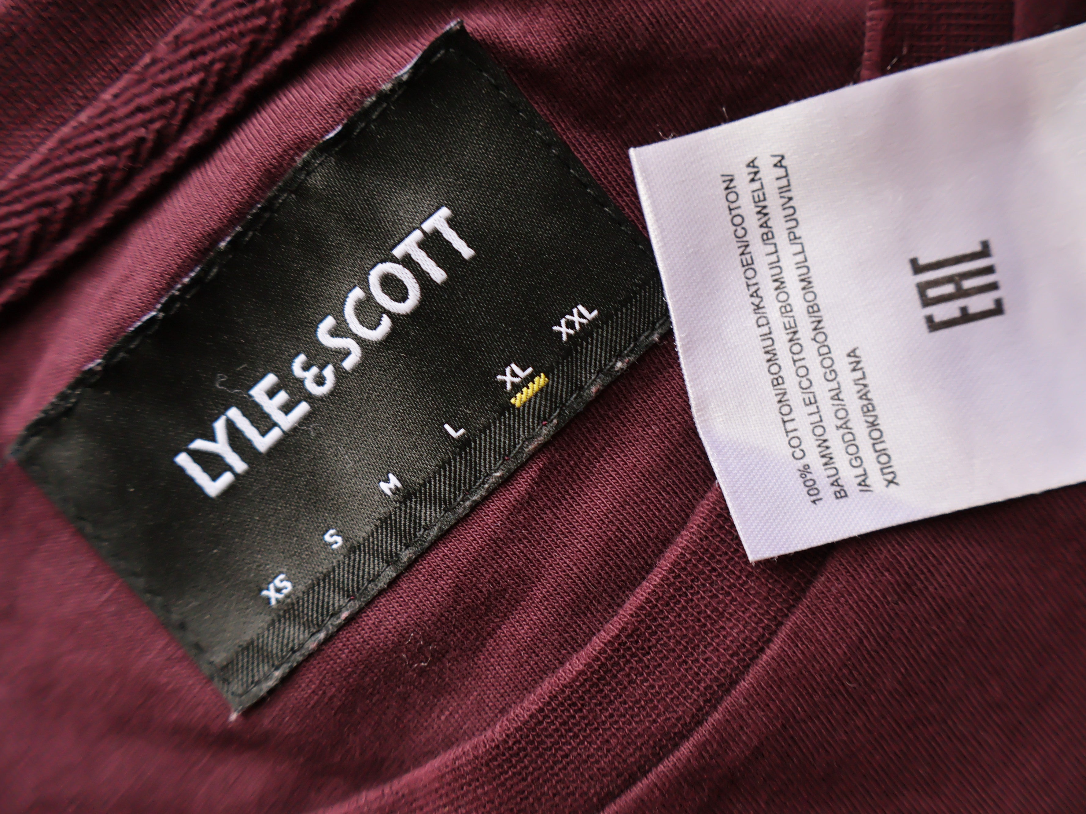 Eticheta marime si compozitie - Tricou Lyle&Scott - XL - Barbati