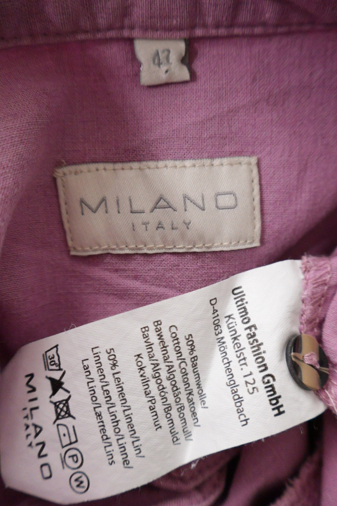Rochie Milano roz lila mărime XL etichetă mărime și compoziție second-hand premium