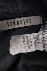 Top transfer gri-albăstrui mărime L etichetă mărime și compoziție second-hand premium