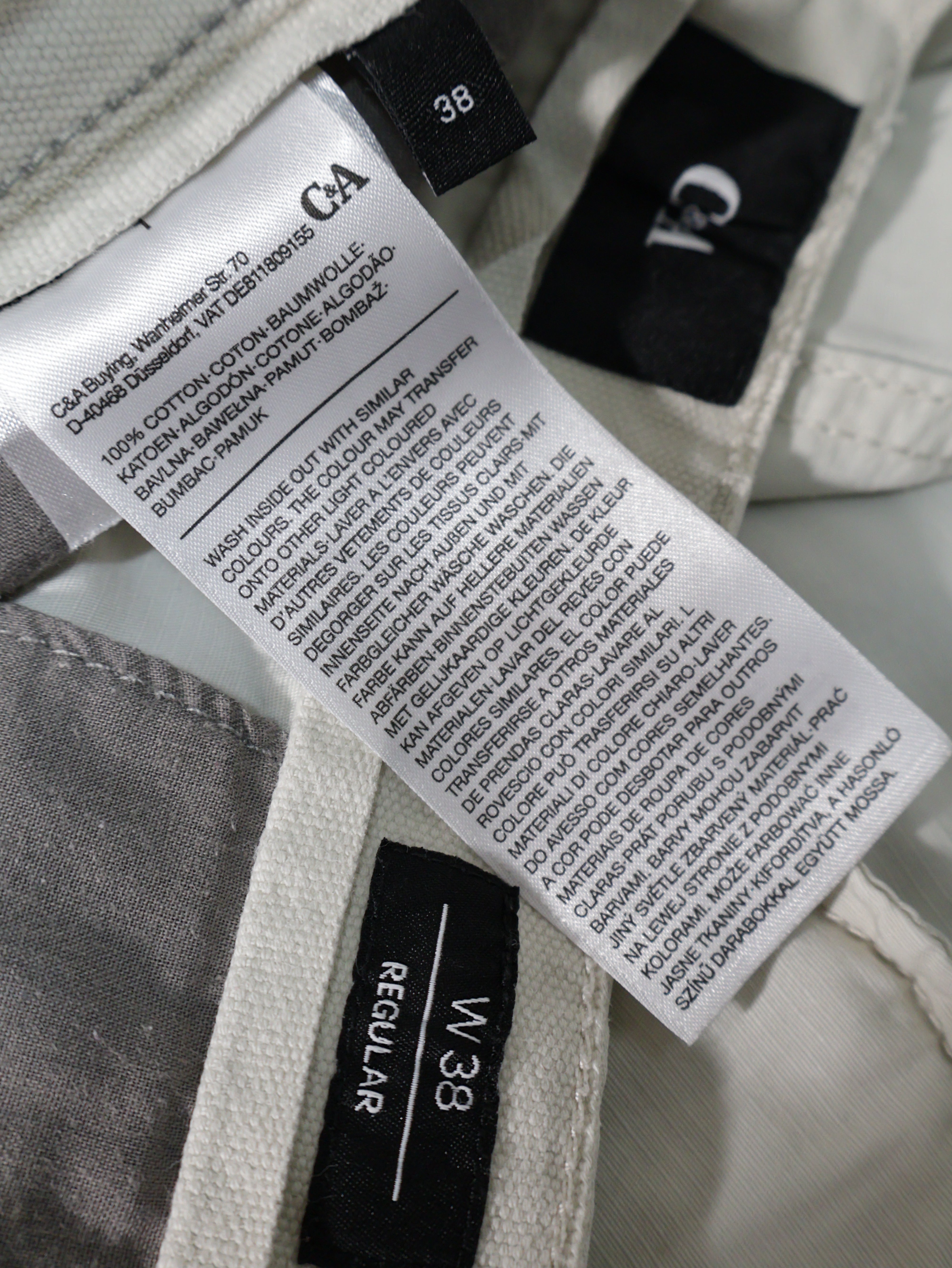 Eticheta marime si compozitie - Pantaloni scurti C&A - XL - Barbati