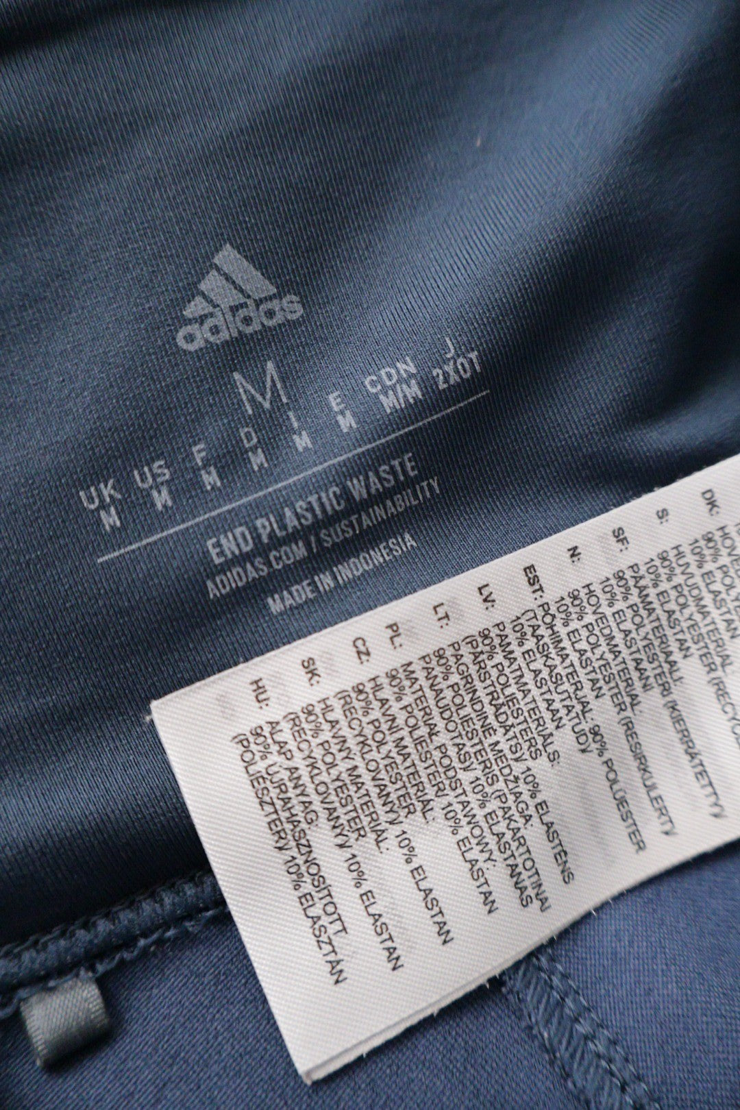 Colanti adidas albastru mărime M etichetă mărime și compoziție second-hand premium