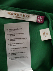 Eticheta marime si compozitie (rotita dreapta) - Bluză Scotch&Soda verde cu maneci bufante – M – Femei