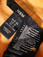 Eticheta marime si compozitie (rotita dreapta) - Cămașă H&M portocaliu din in – XL – Femei