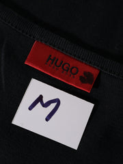 Eticheta marime si compozitie (rotita dreapta) - Tricou Hugo Boss negru cu croială simplă – M – Femei