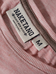Eticheta marime si compozitie (rotita dreapta) - Tricou Naketano roz pal cu efect melanj – M – Femei