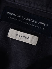 Eticheta marime si compozitie (rotita dreapta) - Cămașă JACK&JONES bleumarin din bumbac – XL – Bărbați