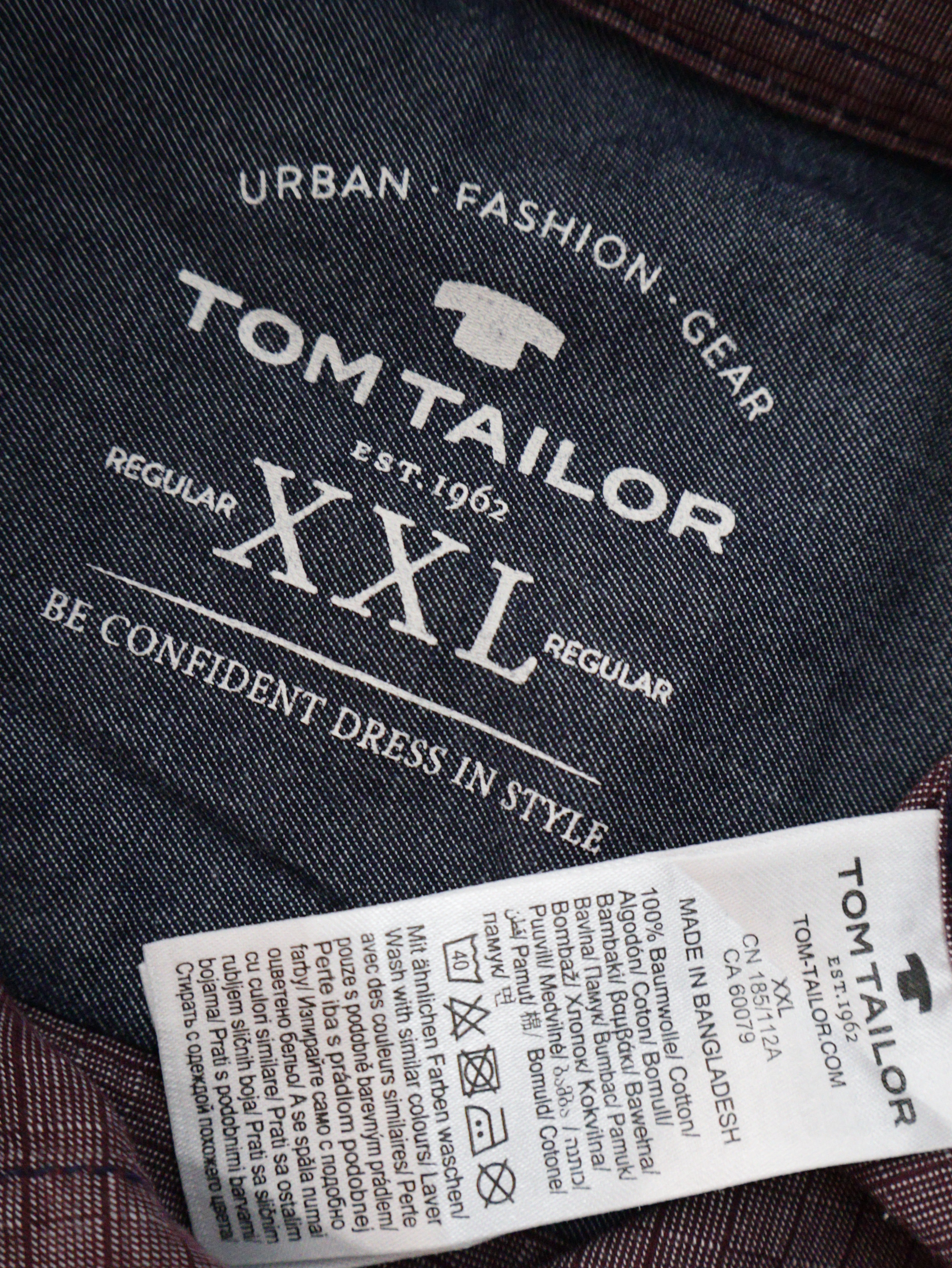 Eticheta marime si compozitie (rotita dreapta) - Cămașă Tom Tailor cu model discret in carouri – XXL – Bărbați
