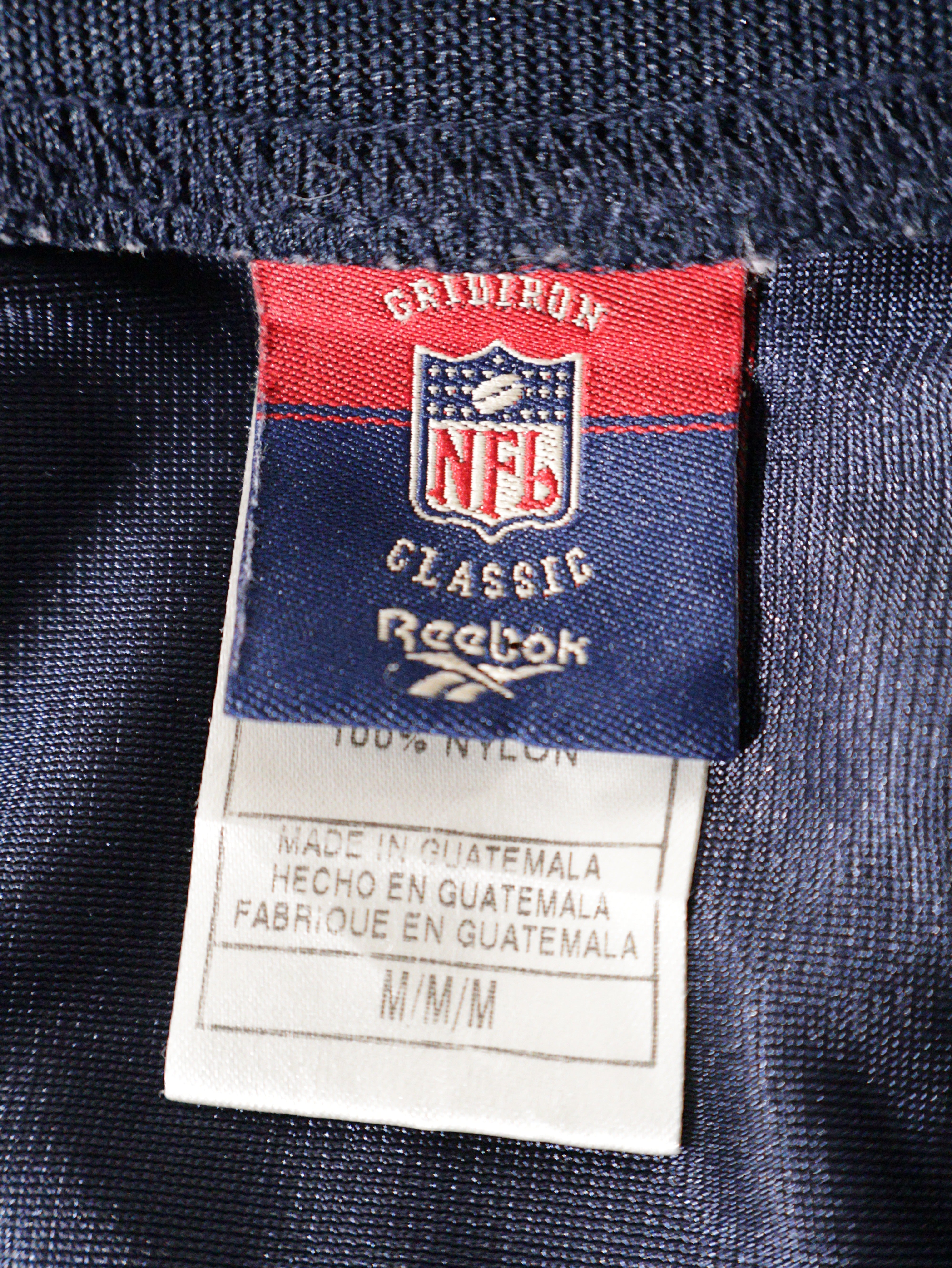 Eticheta marime si compozitie (rotita dreapta) - Tricou Reebok bleumarin NFL – M – Bărbați