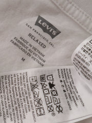 Eticheta marime si compozitie (rotita dreapta) - Tricou Levi's alb cu logo multicolor – M – Bărbați