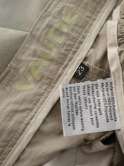 Eticheta marime si compozitie (rotita dreapta) - Pantaloni scurți - Vaude cargo bej din poliamida – S – Bărbați