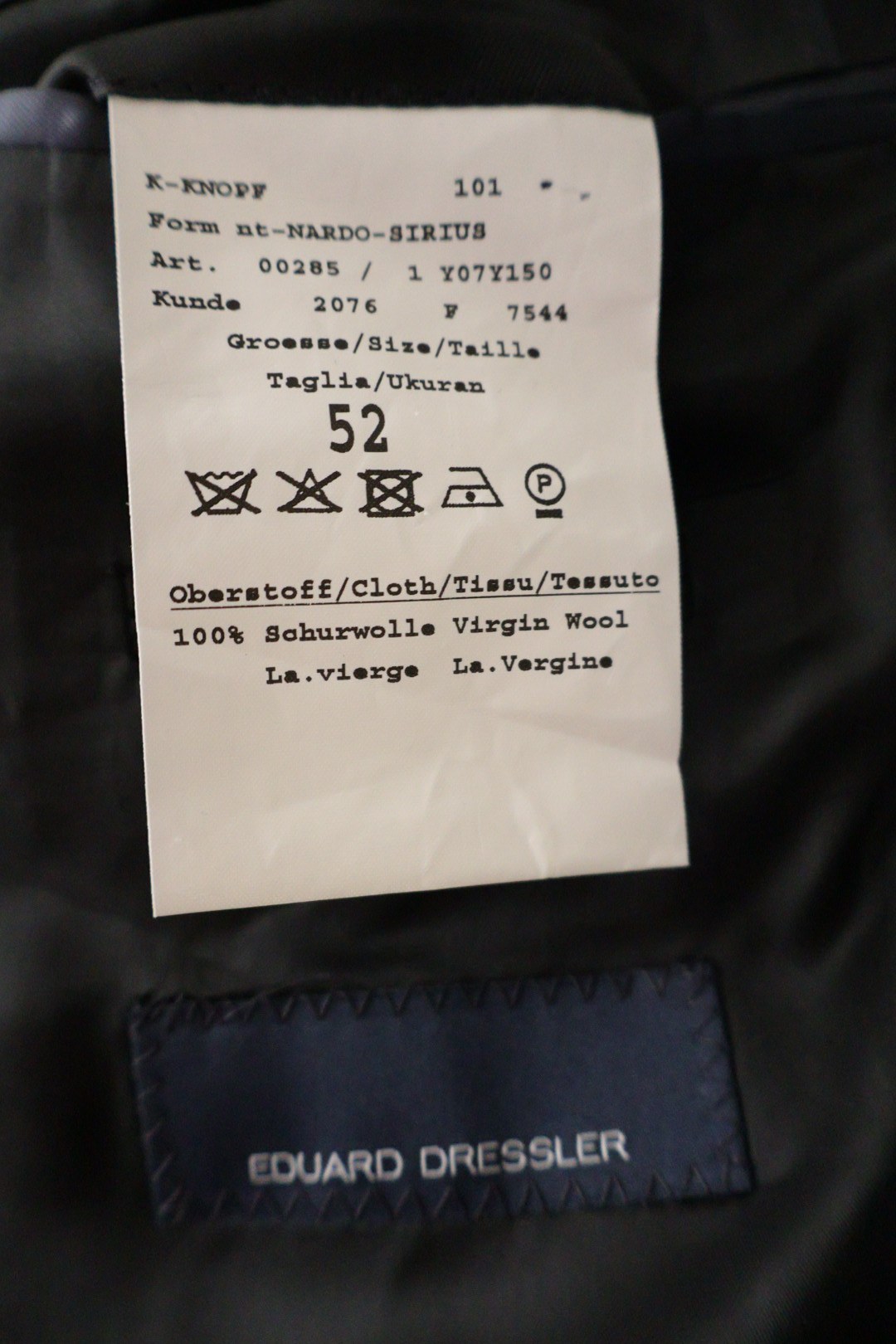 Eduard Dressler – sacou – etichetă – second-hand premium