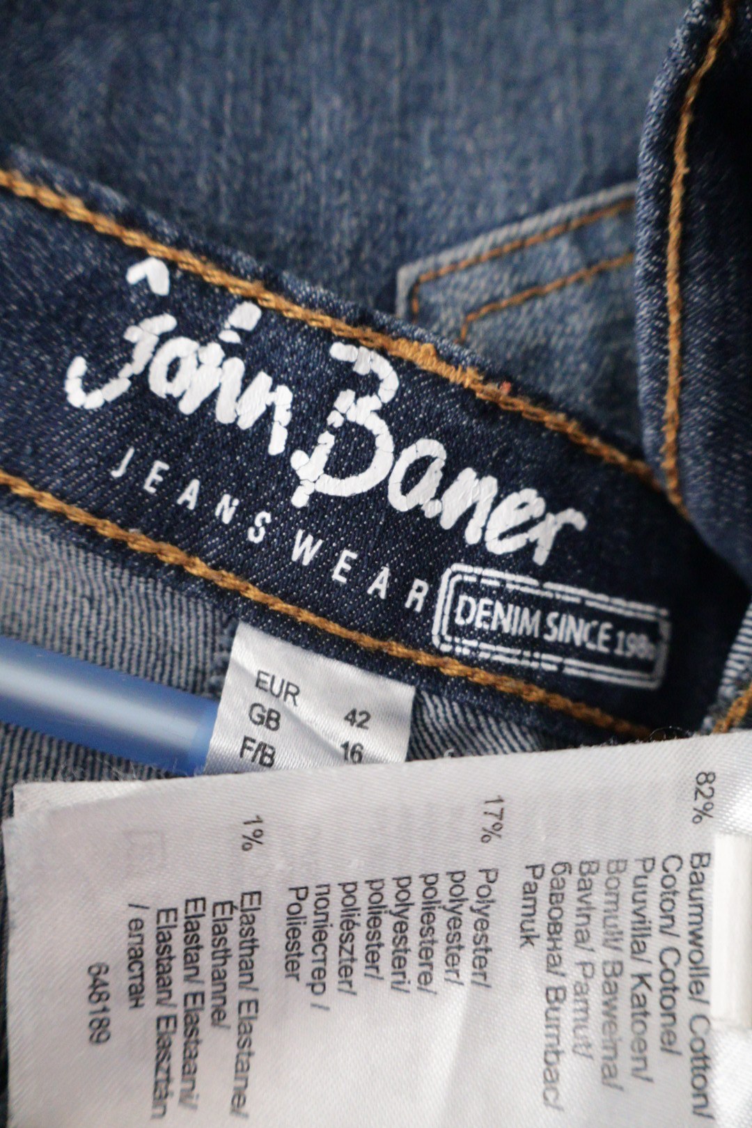 John Baner – blugi – etichetă – second-hand premium