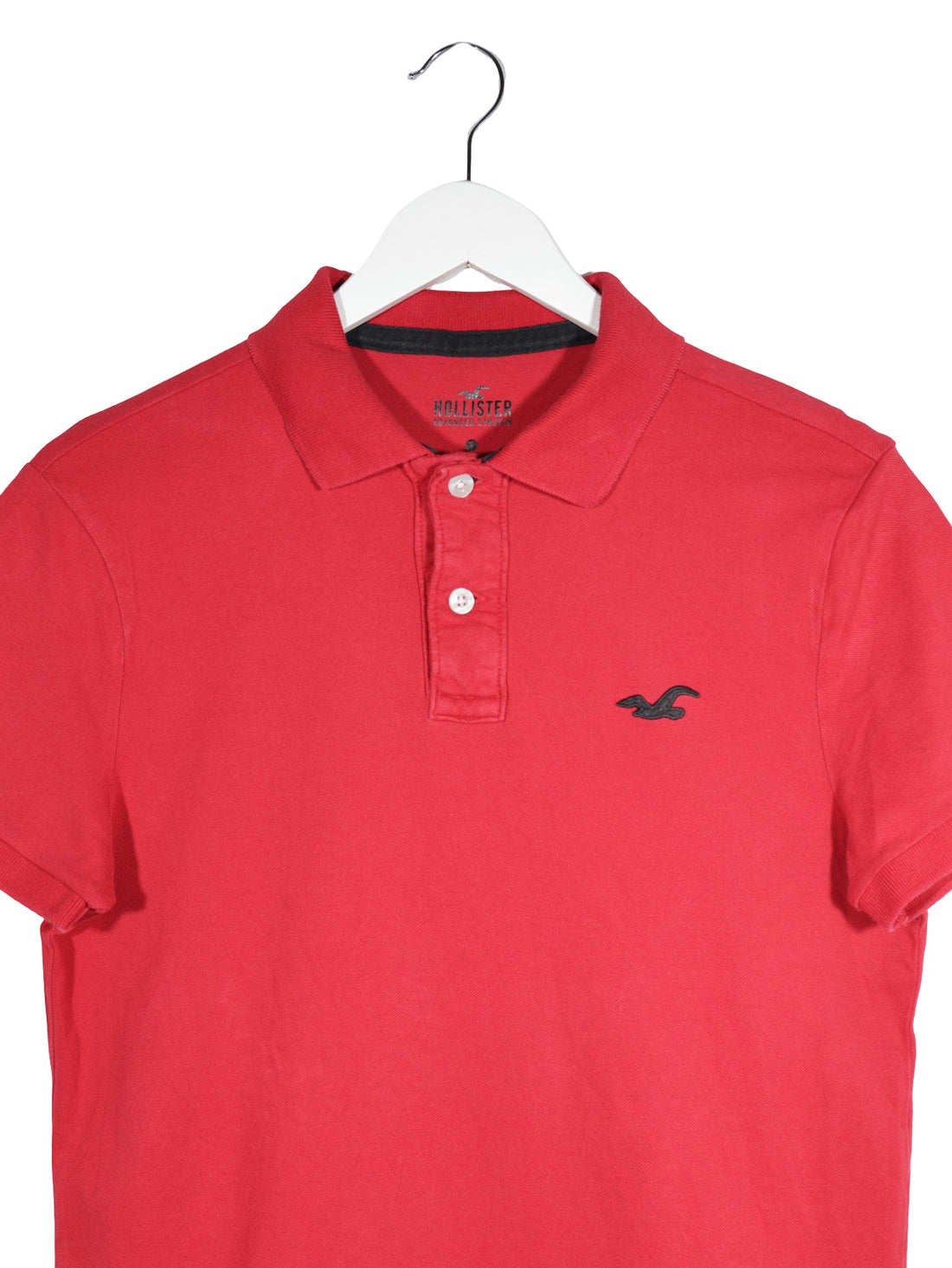 Tricou Hollister roșu mărime S detaliu material și croială second-hand premium