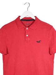 Tricou Hollister roșu mărime S detaliu material și croială second-hand premium