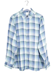 Camasa OLYMP albastru, bleu, verde, alb mărime XXL vedere din față second-hand premium
