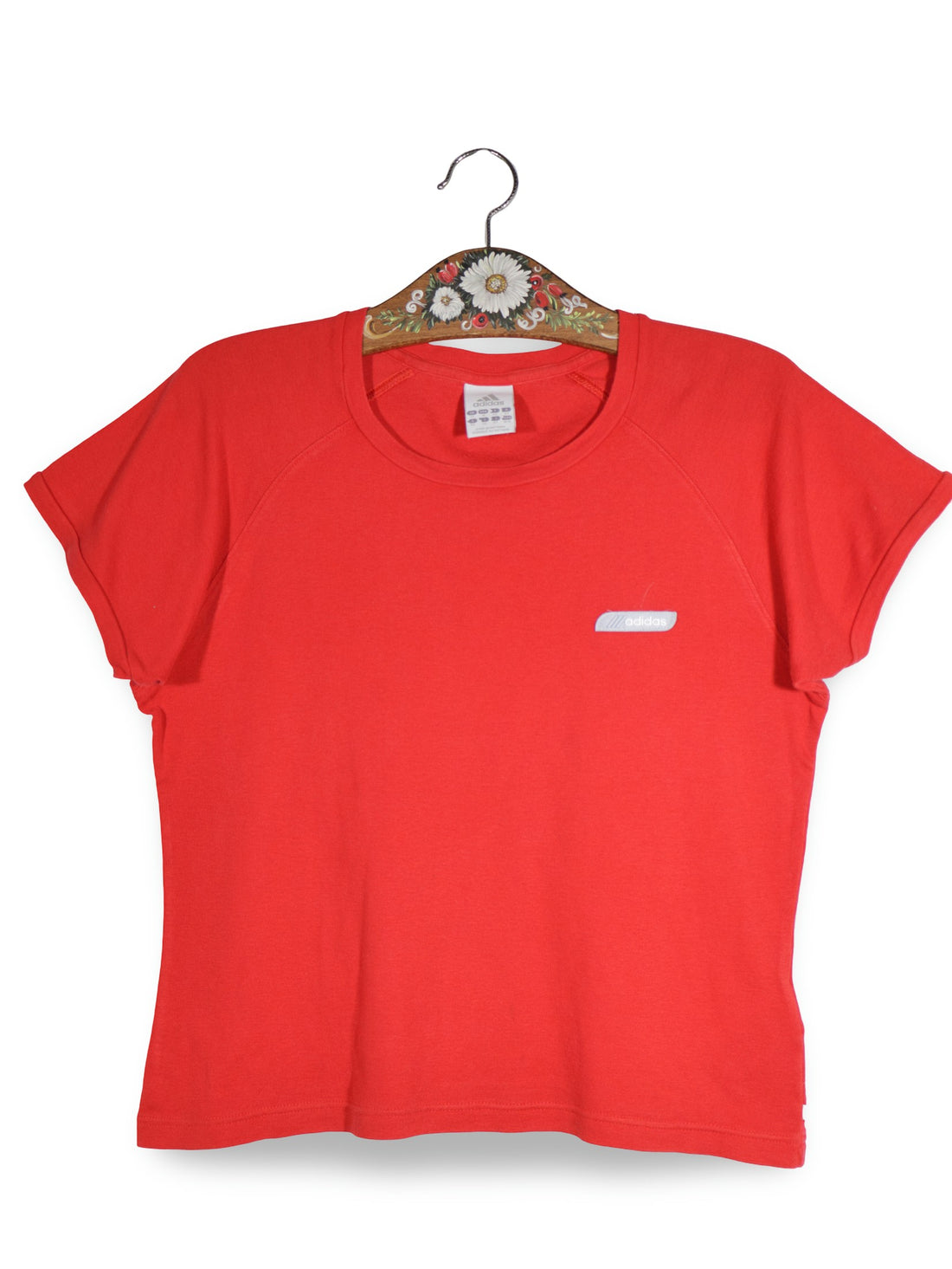 Tricou Adidas roșu mărime M vedere din față second-hand premium