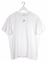 Tricou GYMSHARK alb mărime M vedere din față second-hand premium