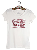Tricou Levi's alb mărime XS vedere din față second-hand premium