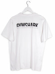 Tricou GYMSHARK alb mărime M vedere din spate second-hand premium