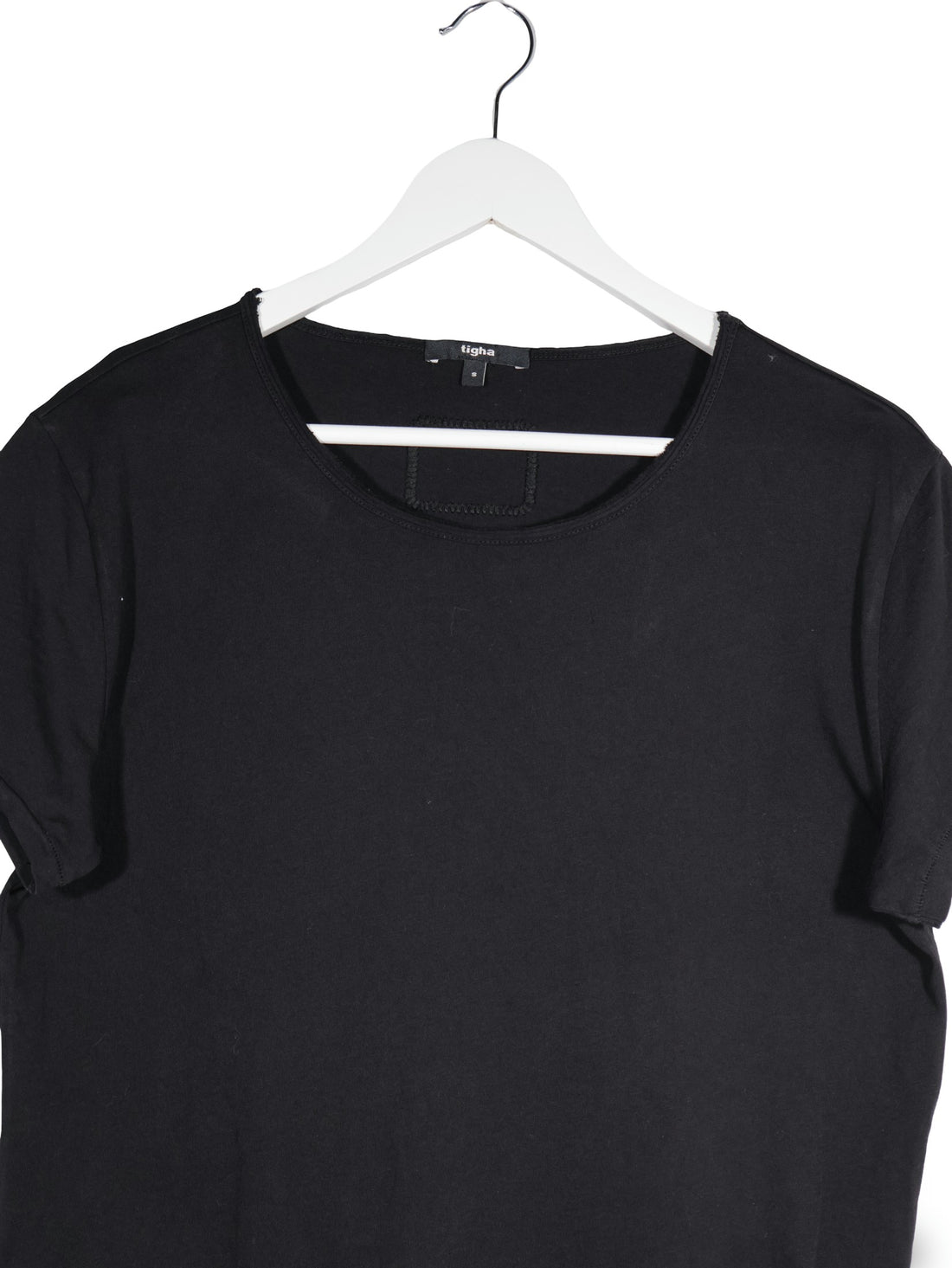 Tricou tigha negru mărime S detaliu material și croială second-hand premium