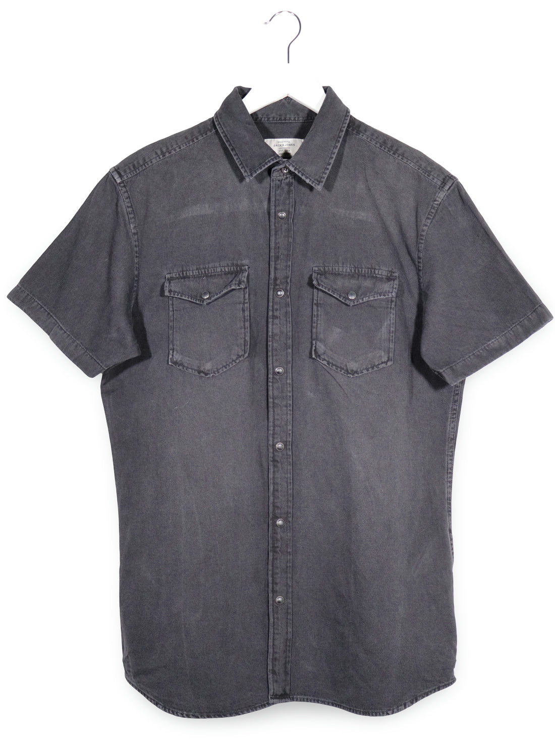 Camasa Jack & Jones negru spălăcit mărime L vedere din față second-hand premium