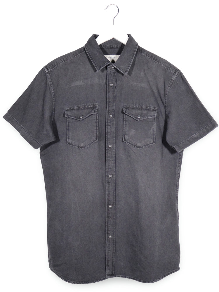Camasa Jack & Jones negru spălăcit mărime L vedere din față second-hand premium