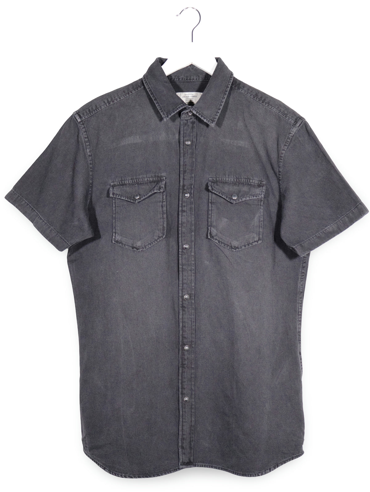 Camasa Jack & Jones negru spălăcit mărime L vedere din față second-hand premium