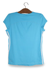Tricou Adidas albastru deschis mărime L vedere din spate second-hand premium