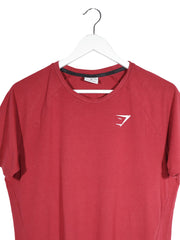 Tricou Gymshark roșu mărime M detaliu material și croială second-hand premium