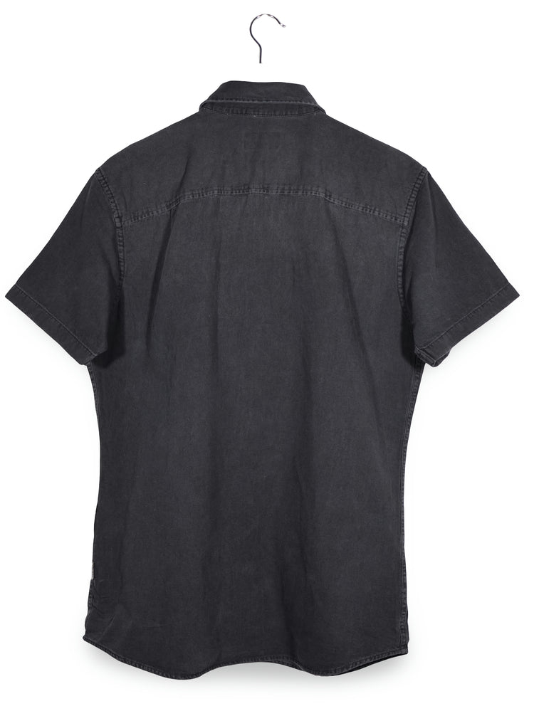 Camasa Jack & Jones negru spălăcit mărime L vedere din spate second-hand premium