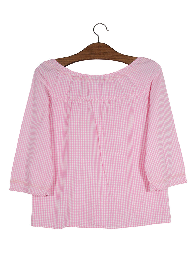 Bluza GANT roz alb mărime S vedere din spate second-hand premium