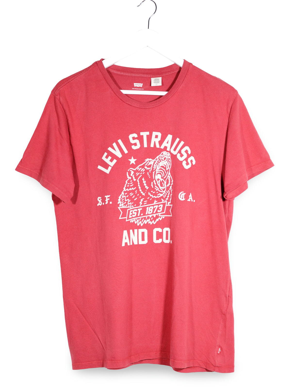 Tricou Levi's roșu mărime L vedere din față second-hand premium