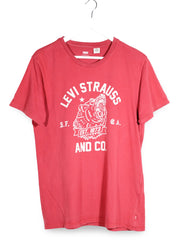 Tricou Levi's roșu mărime L vedere din față second-hand premium